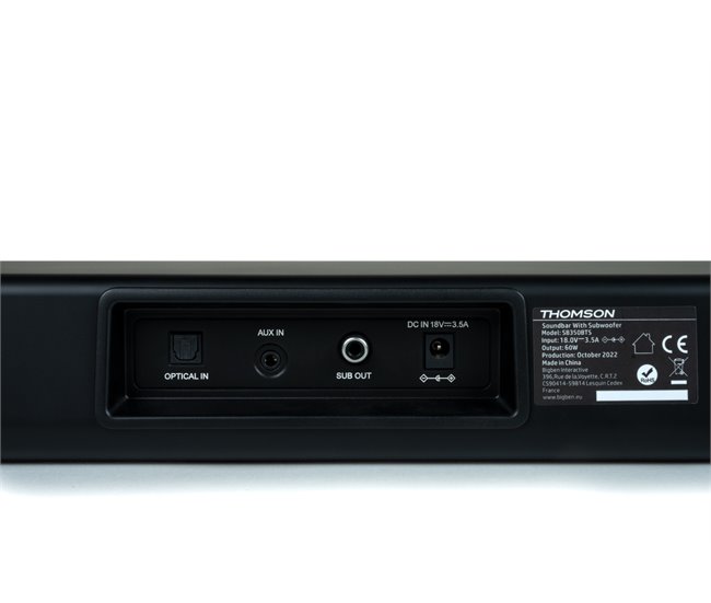 Barra de sonido con subwoofer 300W Thomson SB350BTS Negro