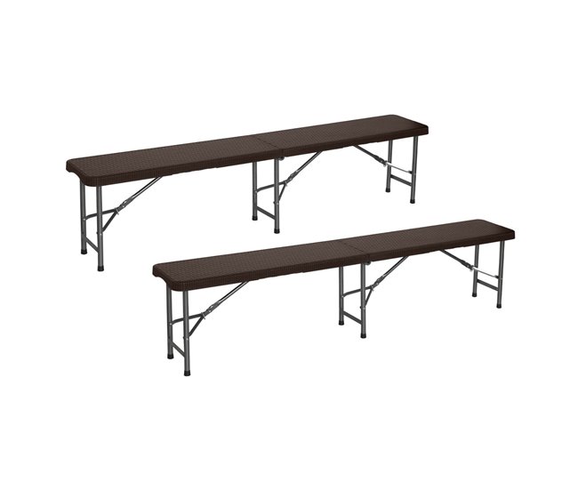 Pack 2 Bancos Plegables Catering Thinia Home Marron