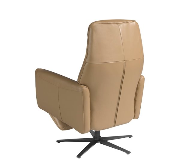 ANGEL CERDA Sillón relax giratorio piel arena Negro