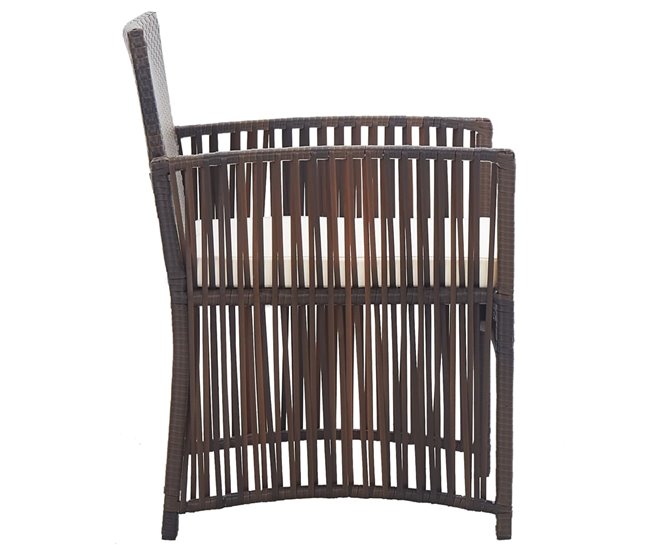2 Sillones de jardín de ratán sintético con cojines Marron