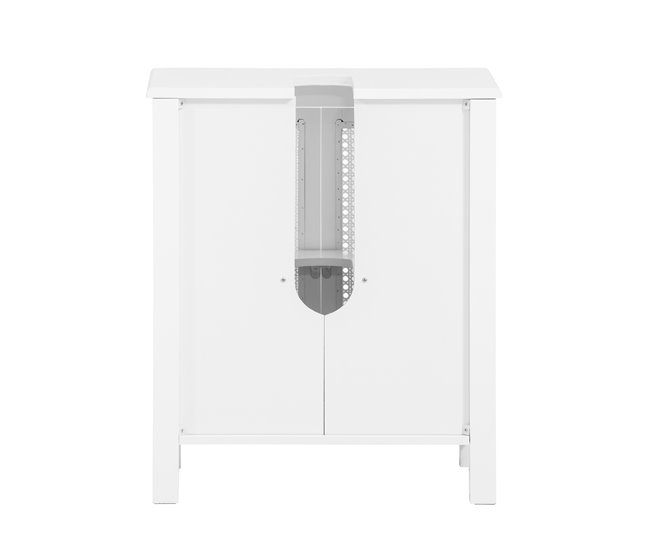 Armario Lavabo con Pie 2 Niveles y 2 Puertas BZR35-W SoBuy Blanco