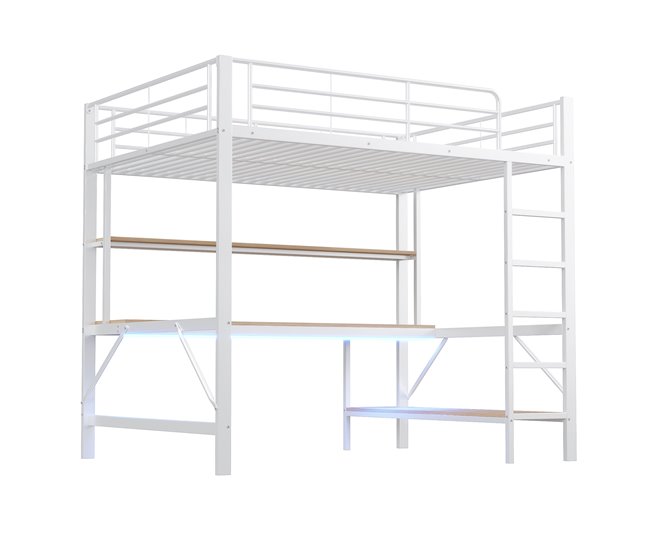 Cama alta para niños 145x204 Blanco