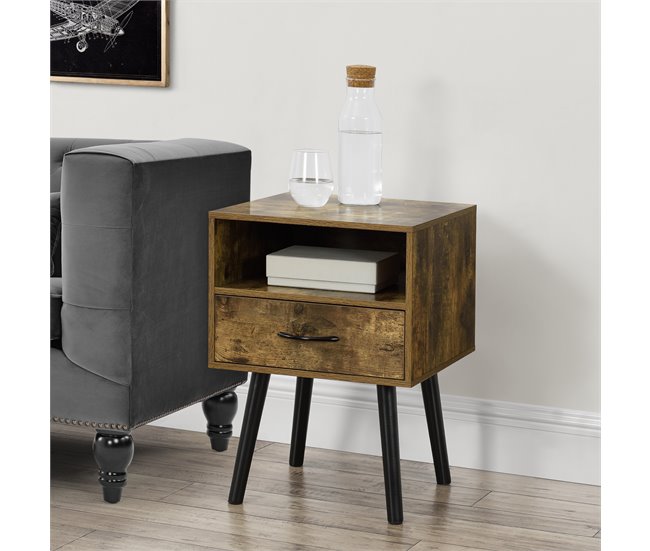 Mesa de Noche Gävle con Cajón aglomerado/madera 42 Madera