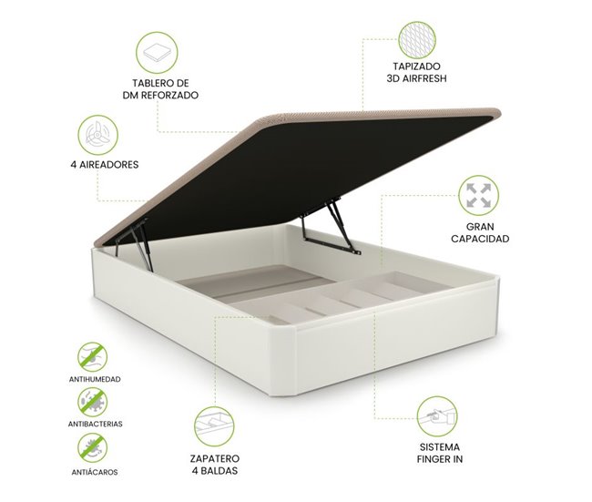 Canapé Luxury Plus 3D 135x190 Blanco