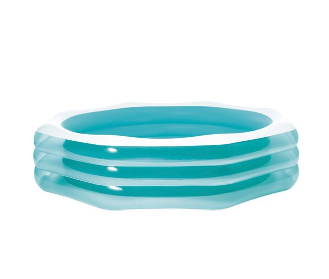 Piscina hinchable familiar octogonal INTEX Azul
