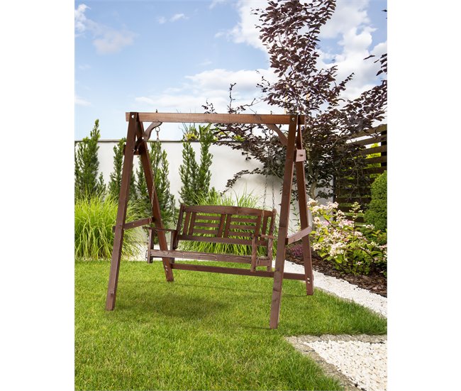 Beliani Columpio NERITO Madera Oscura