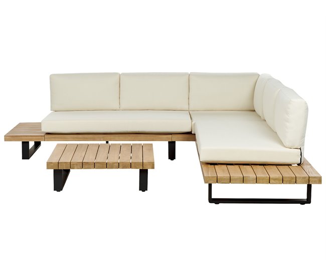 Beliani Conjunto longue MYKONOS Blanco/ Beige