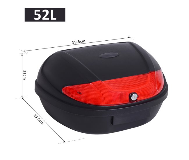 Baúl Moto PP HOMCOM, ferretería - accesorios para vehículos Negro