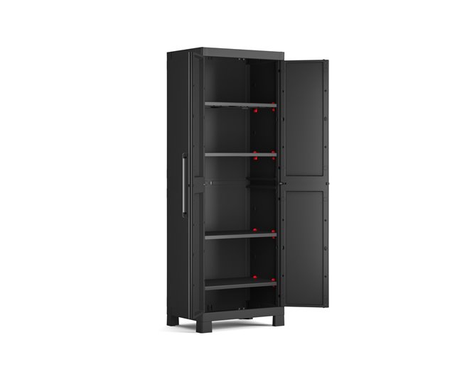 Armario resina exterior DETROIT alto 182x65x45cm negro Negro