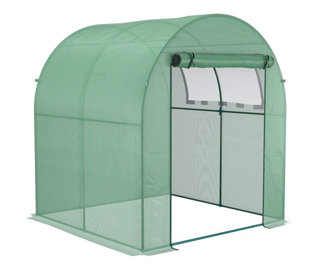 Invernadero de Jardín PE, Acero Outsunny Verde