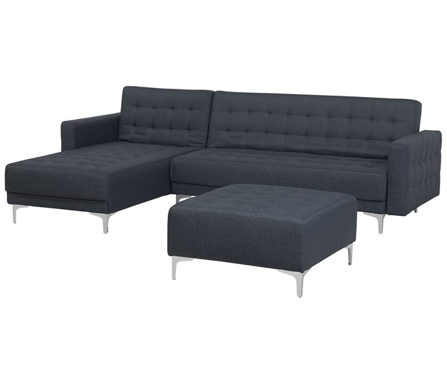 Beliani Sofá modular Poliéster ABERDEEN Gris Oscuro