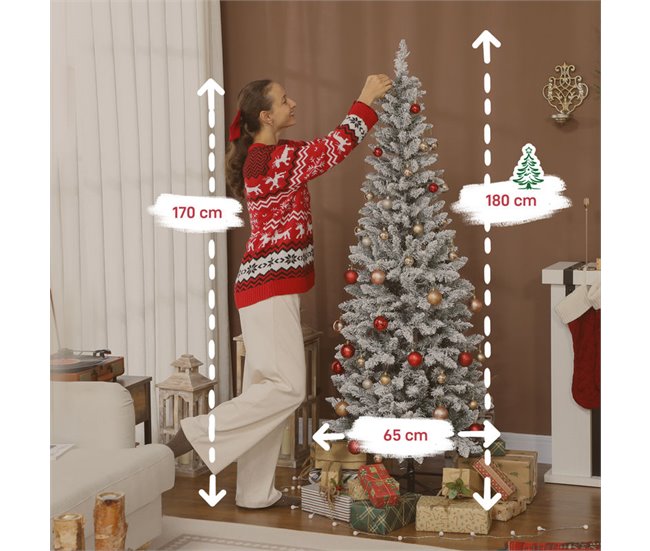 Árbol de Navidad Plástico, Metal HOMCOM, hogar - decoración Verde