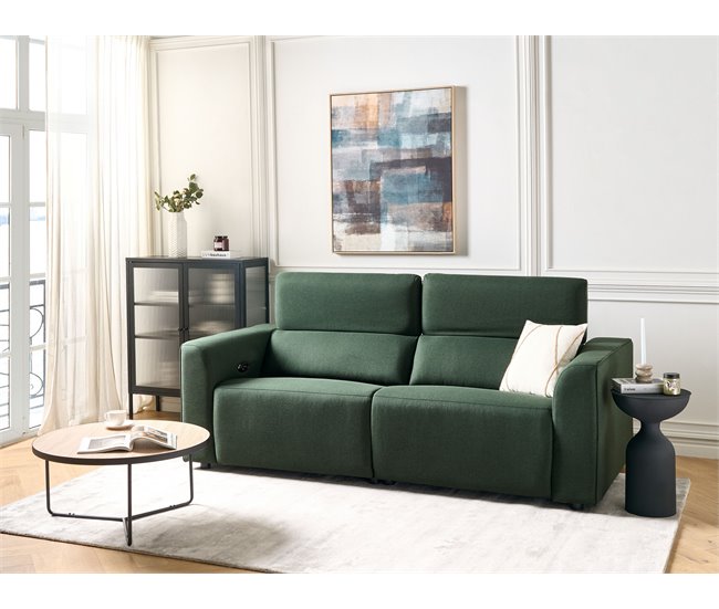 Beliani Sofá de 2 plazas Poliéster ULVEN Verde Oscuro