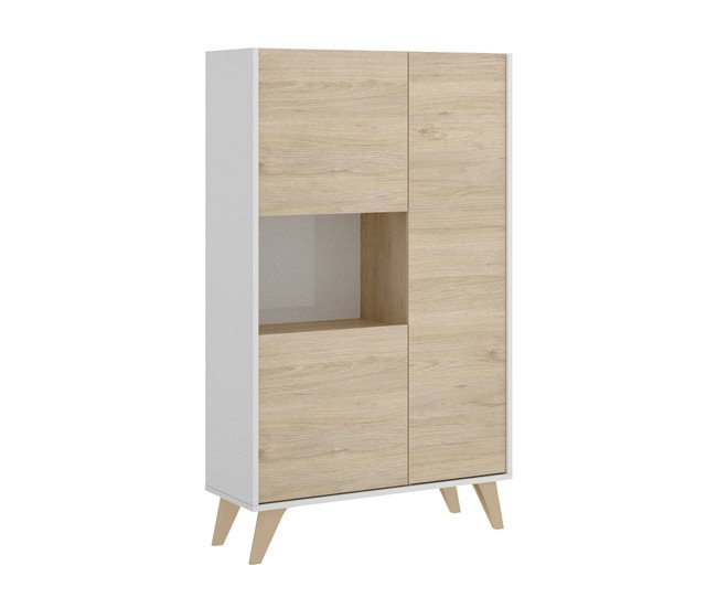 Aparador efecto madera 81 Blanco/ Madera