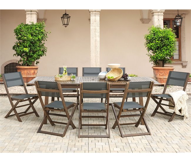 Beliani Conjunto de comedor CESANA Marron