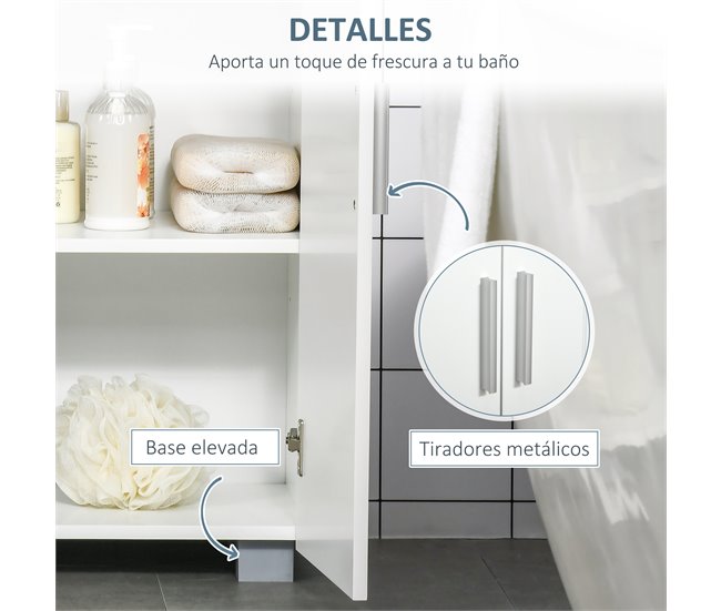 Armario de Baño MDF kleankin, hogar - baño 60 Blanco