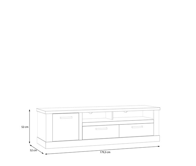 Mueble TV 1 puerta y 2 cajónes VERONA Negro/ Madera