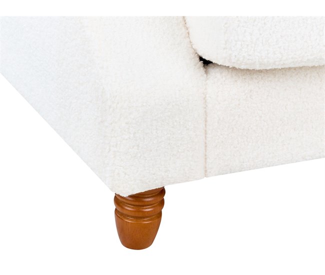 Beliani Sofá de 2 plazas Bouclé EIKE Crema