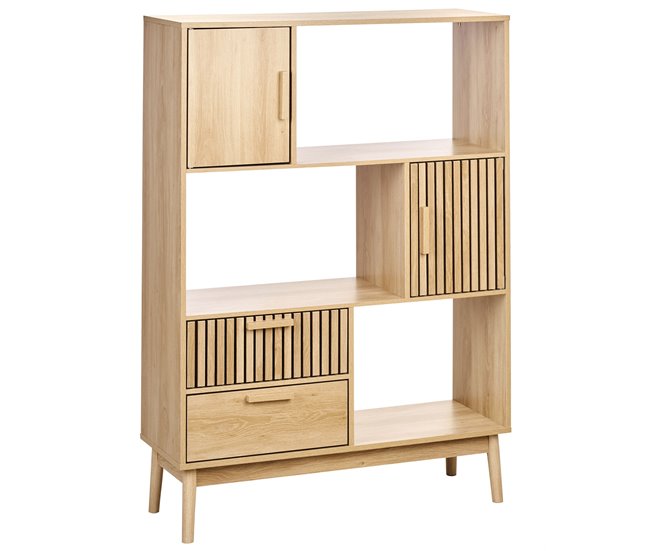 Beliani Librería LYNWOOD Madera Clara