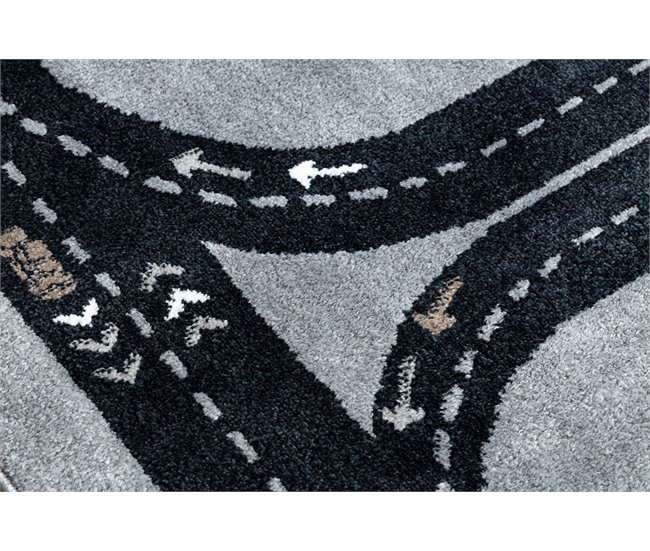 Alfombra FUN Track para niños calle pueblo 140x190 Gris