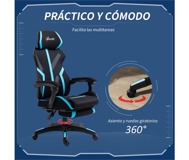 Silla de Oficina Espuma, Nylon, PP, Poliéster y PU Vinsetto Azul