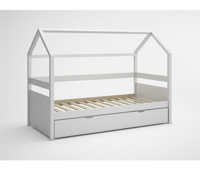 Cama 90 x 190 cm con somier incluido EASY PLUS Blanco