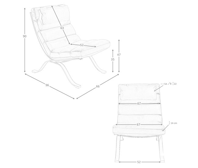ANGEL CERDA Sillón piel marrón oscuro Aluminio