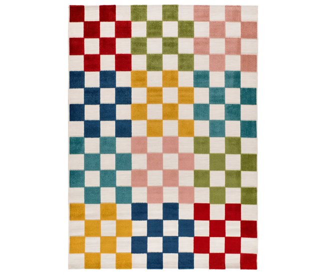Alfombra geométrica con relieve de interior/exterior MILA - ATTICGO 120x170 Multicolor