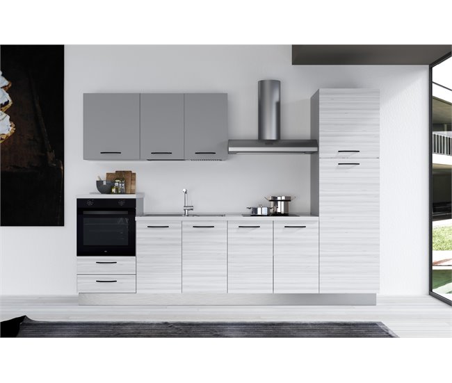 Cocina GILDA 2.0 izquierda Gris Claro/ Madera Gris