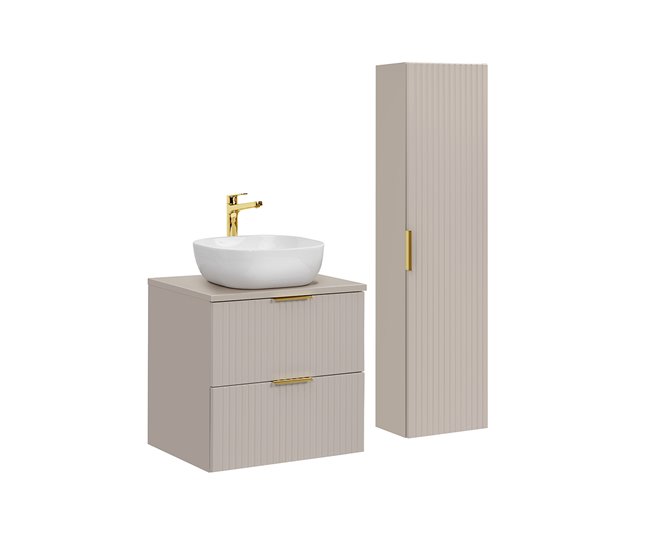 Conjunto mueble lavabo individual y columna Adriel Beige