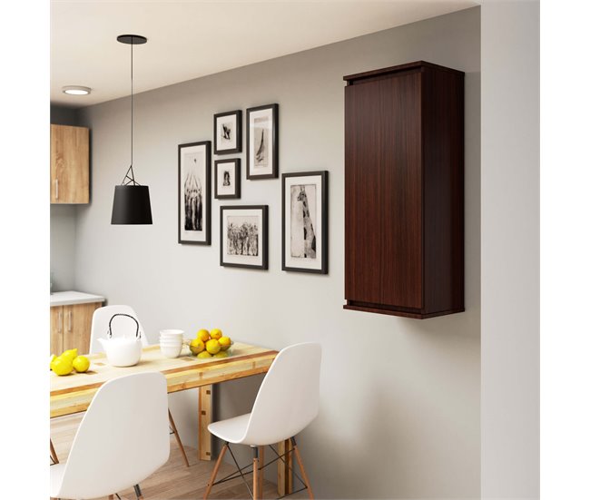 Armario colgante AKORD W40 Wenge 40 cm 1 puerta frente en color Blanco 3 estantes 40x30x99 cm 40 Wengue