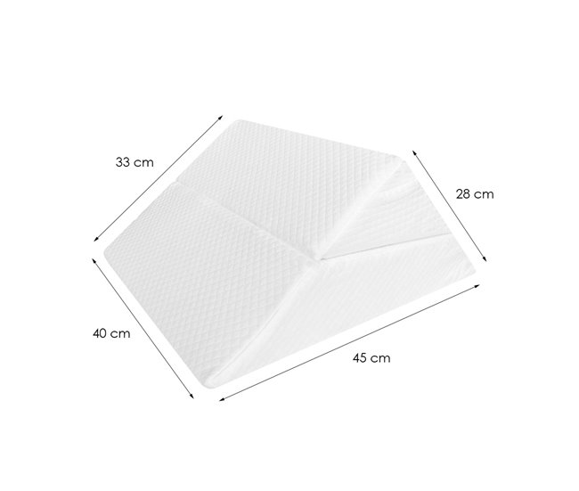 Acomoda Textil – Almohada de Lectura en Forma de Cuña. Blanco
