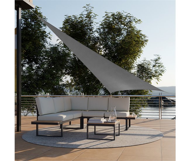 Toldo de polietileno con forma de vela 400x400 Gris