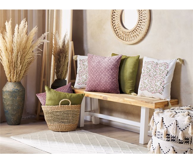 Beliani Cojín decorativo LARKSPUR Rosa