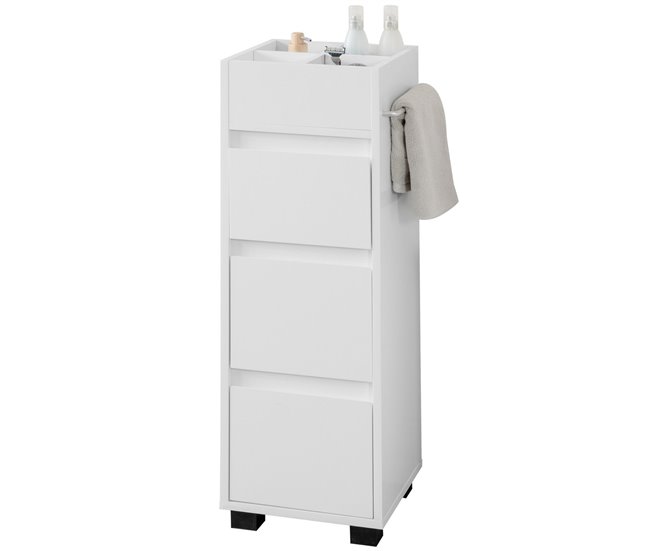 Armario Auxiliar Baño con 3 cajones BZR29-W SoBuy Blanco
