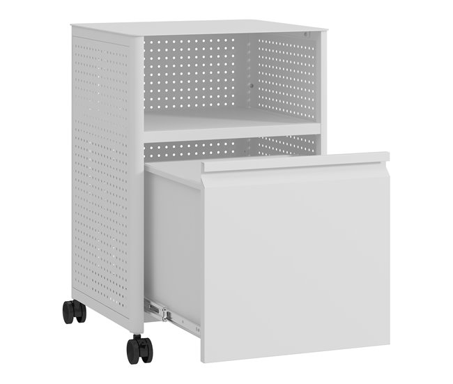 Archivador con ruedas Velvevn 1 cajón acero [en.casa] Blanco