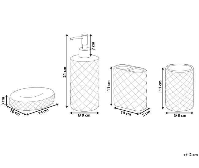 Beliani Conjunto de accesorios de baño GUATIRE Turquesa