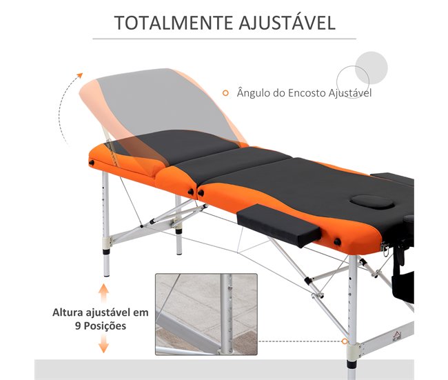 Camilla de Masaje Plegable PU, Aluminio, Plástico HOMCOM Multicolor