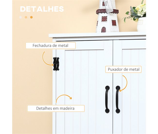 Alacena de Cocina MDF, Melamina de Madera HOMCOM, hogar - cocina Blanco