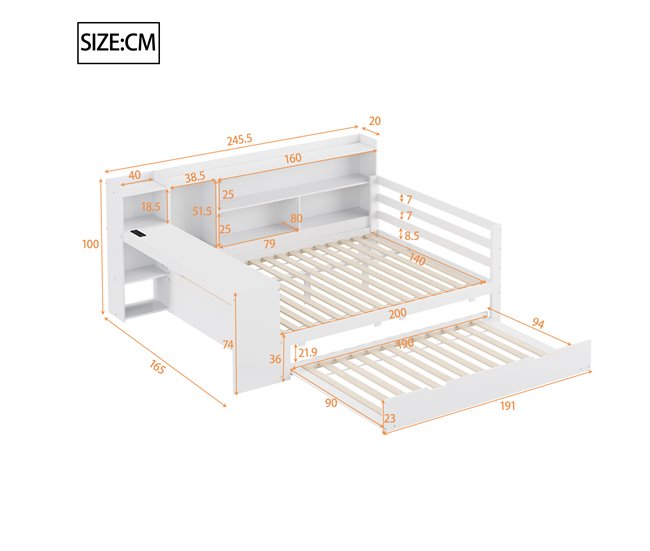 Camas nido 165x245 Blanco