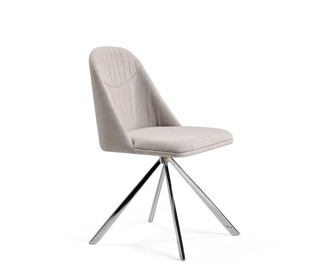 ANGEL CERDA Silla comedor giratoria acero Gris