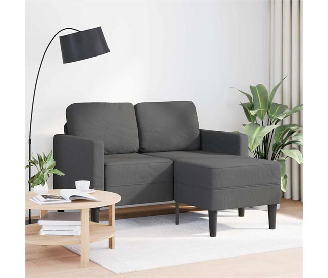 Sofá de 2 plazas - sofá de salón - sofá moderno Gris Oscuro