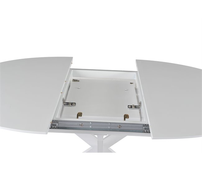 Mesa de comedor extensible redonda CINTHYA Blanco