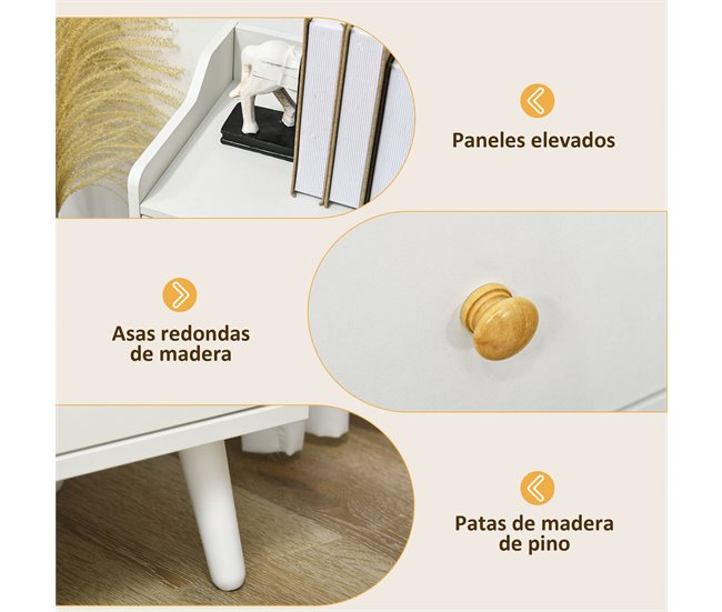 Aparador de Salón Melamina de Madera HOMCOM Blanco