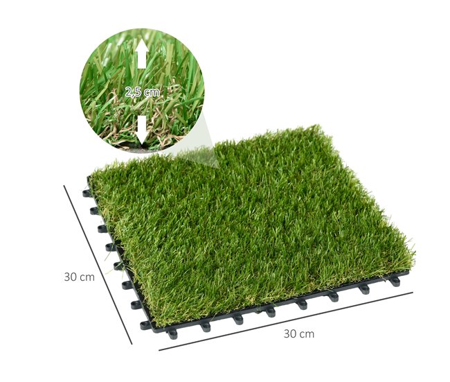 Césped Artificial PE, PP Outsunny Verde