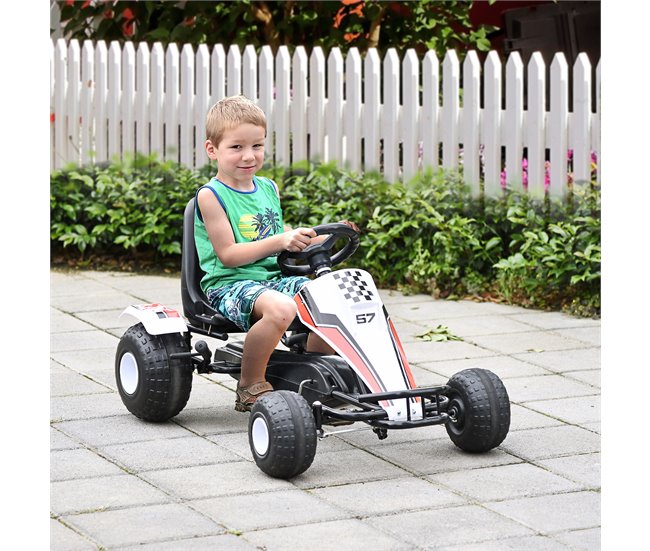 Go Kart a Pedales Infantil Metal y Plástico HOMCOM Multicolor