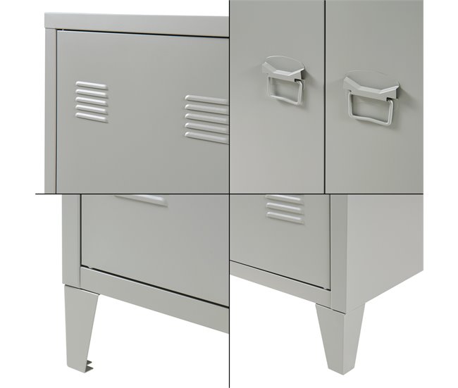 Armario de oficina Oripää con 2 estantes regulables acero Azul