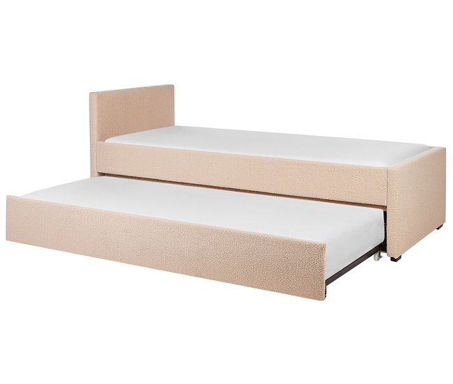Beliani Cama con somier Bouclé MARMANDE 86x214 Beige