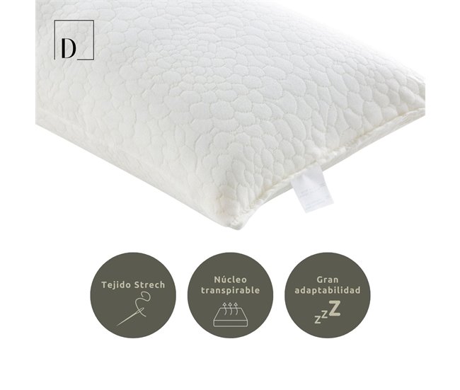 Almohada Viscoelástica Copos 70x40 Blanco/ Gris