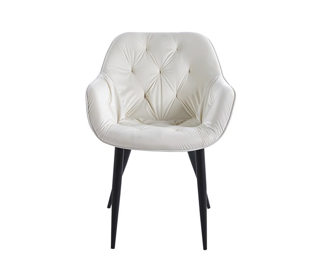 Silla Zandel Black Terciopelo Beige